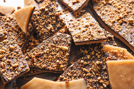 Dark Chocolate Toffee with Toasted Pecans