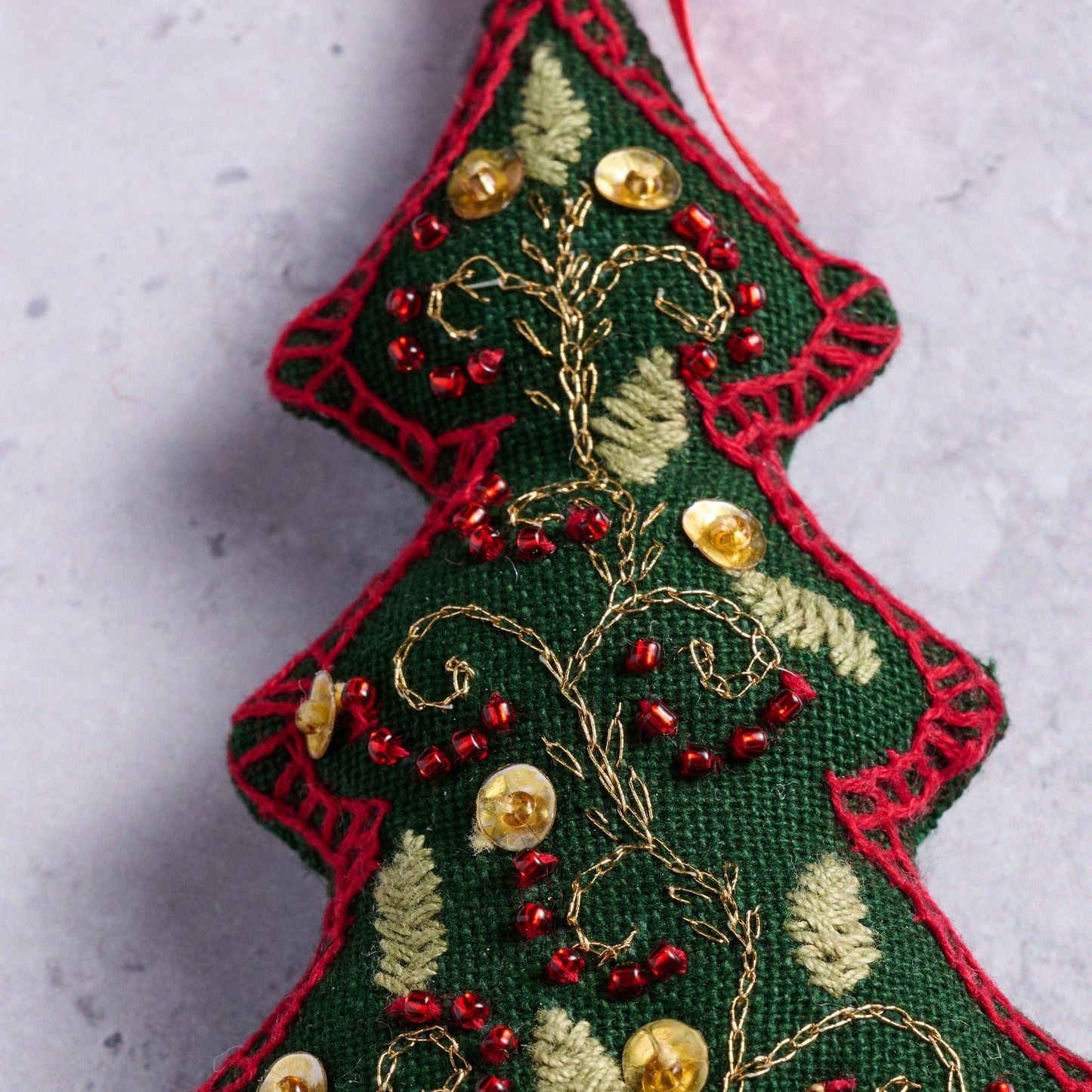 Christmas Tree Embroidered Ornament