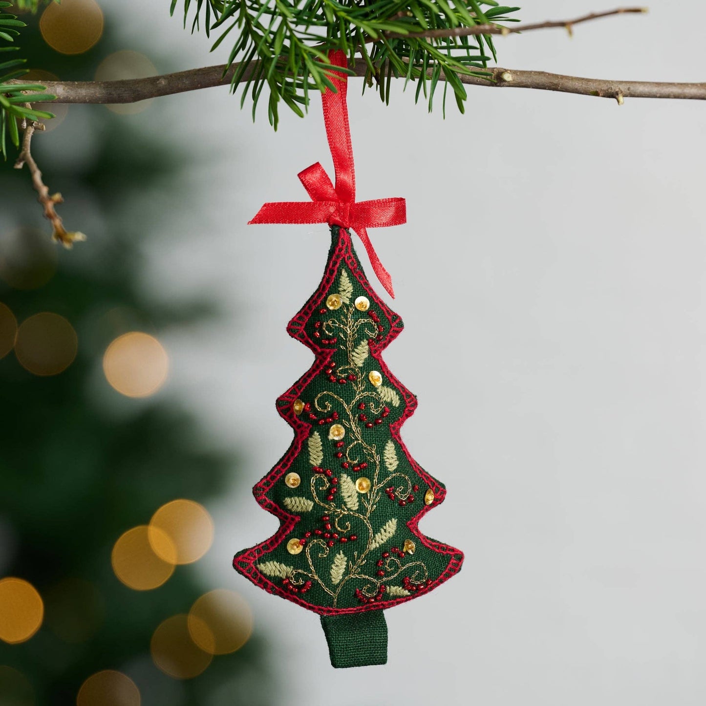 Christmas Tree Embroidered Ornament