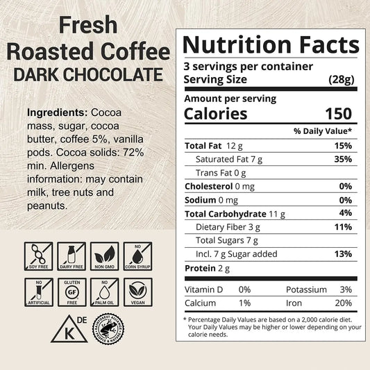 Finest Swiss 72% Cocoa w/ Fresh Roasted Coffee