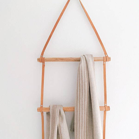 hanging ladder with towels