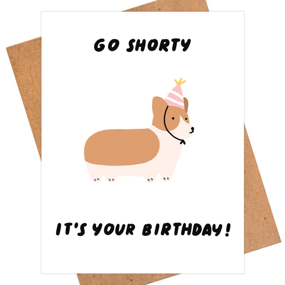 Shorty Corgi Birthday Card