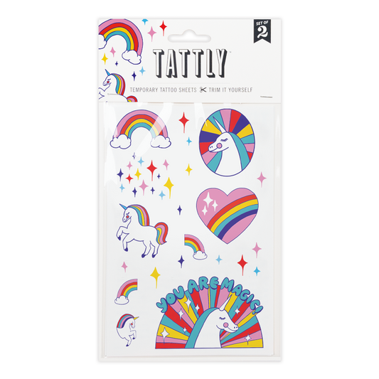 Rainbow Unicorns Tattoo Sheets