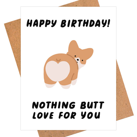 Corgi Butt Birthday Card